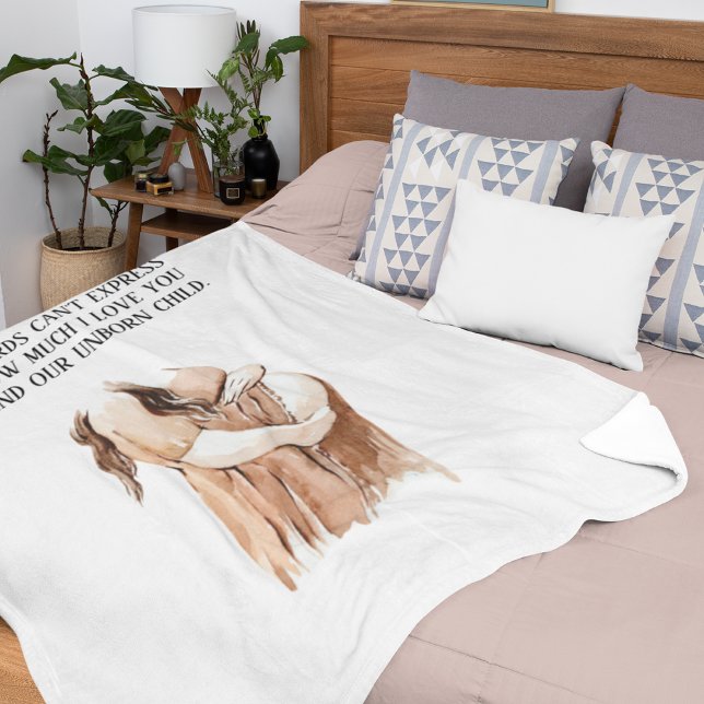 Lovely Romantic Pregnancy Wife Gift With Quote Fleece Blanket (Creator Uploaded)