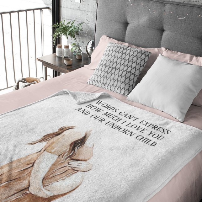 Lovely Romantic Pregnancy Wife Gift With Quote Sherpa Blanket (Creator Uploaded)