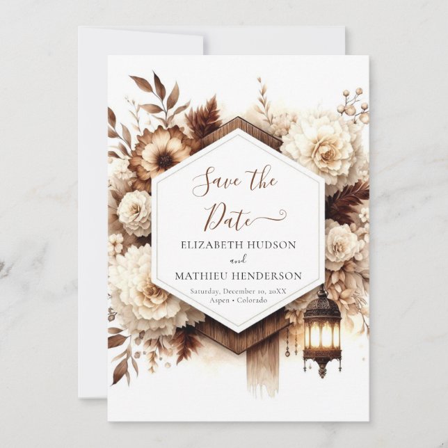 Lovely Romantic Rustic Wedding Save The Date (Front)