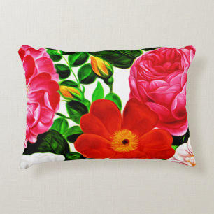 Lovely Rose Floral Bloom Pink Decorative Cushion
