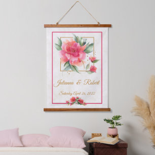Lovely rose garden budget wedding memory  hanging tapestry