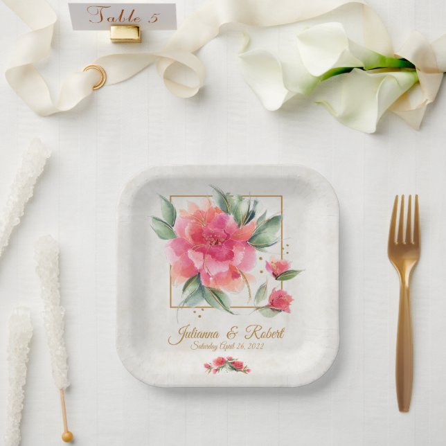 Lovely Rose garden budget  wedding  Paper Plate (Wedding)