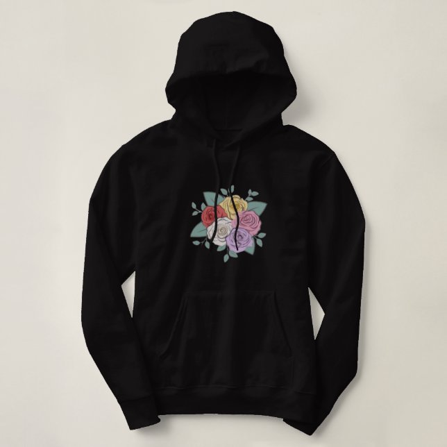 Lovely Rose Girl Vibes Hoodie design  (Design Front)