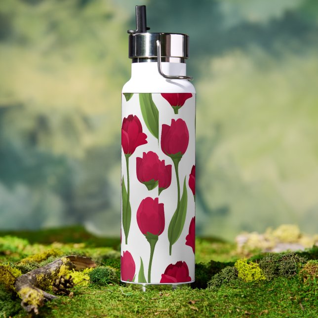 Lovely Rose Pattern Water Bottle (Outdoor)