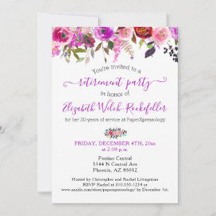 Lovely Roses Floral Retirement Party Photo Invitation