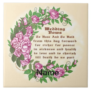 Lovely Roses Wedding Vows Tile