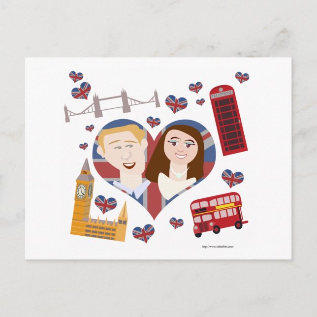 Lovely Royal Wedding Couple Postcard (Front)