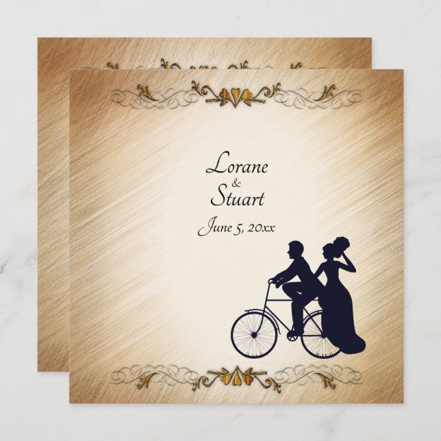 Lovely Rustic Bicycle Wedding Theme  Invitation (Front/Back)