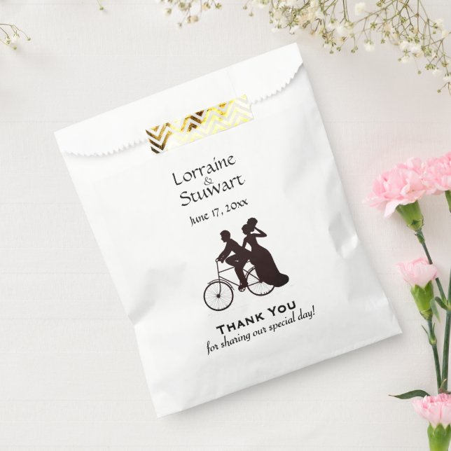 Lovely Rustic Bicycle Wedding Theme Thank You Favour Bag (Sealed)