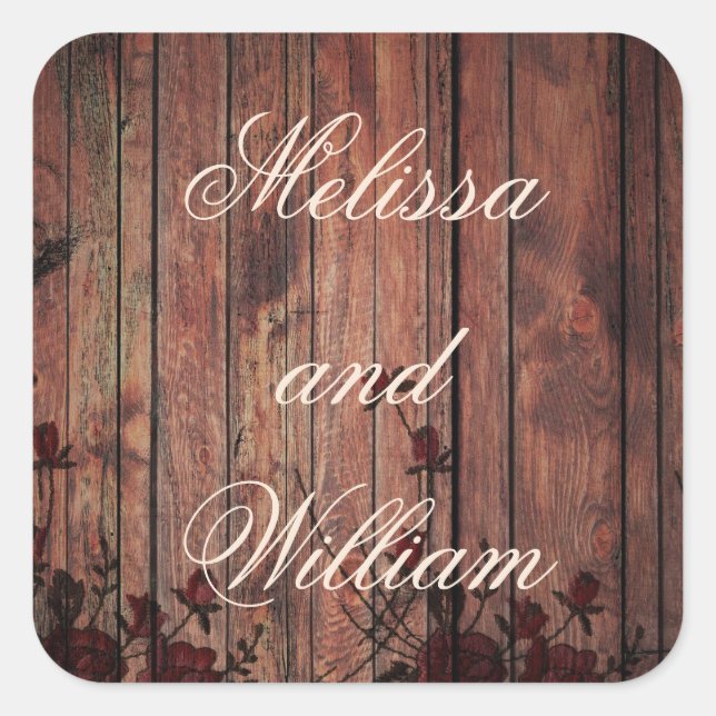 Lovely rustic cabin theme square sticker (Front)