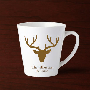 Lovely Rustic Deer Head Latte Mug