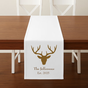 Lovely Rustic Deer Head Long Table Runner