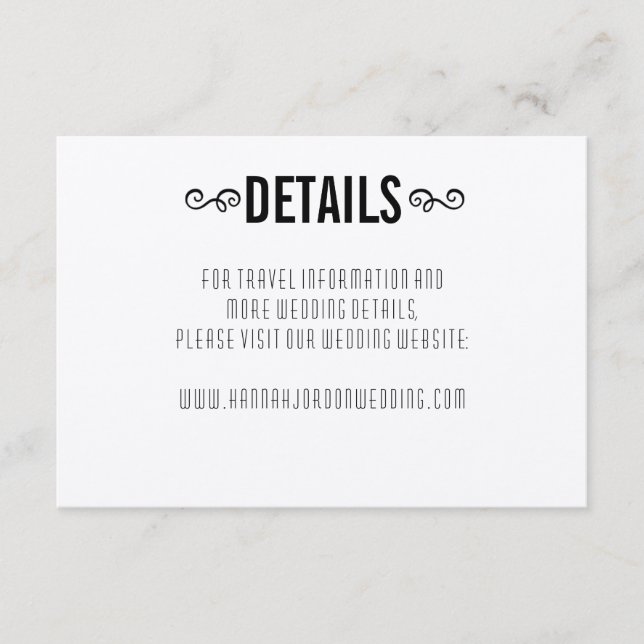 Lovely Rustic Kraft Wedding Details Enclosure Card (Front)