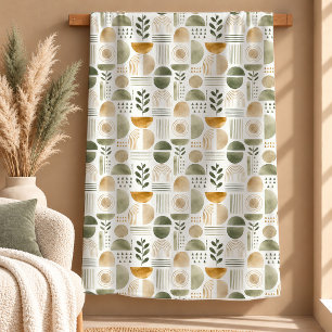Lovely Sage Abstract Floral Rainbow Blanket