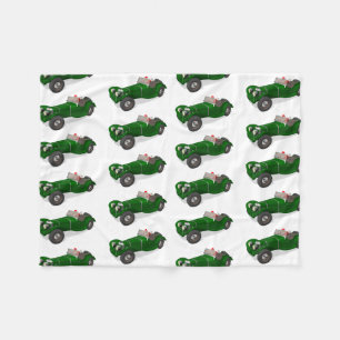 Lovely Santa Claus Jaguar SS 90 Driver Fleece Blanket