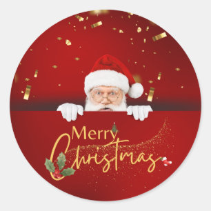 Lovely Santa Claus Merry Christmas Classic Round Sticker