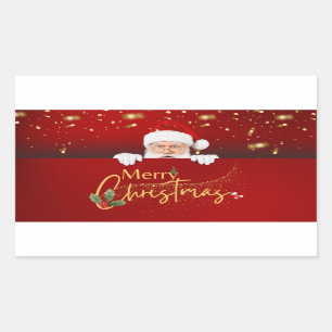 Lovely Santa Claus Merry Christmas Rectangular Sticker