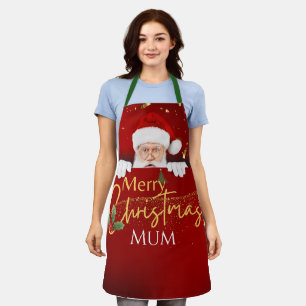 Lovely Santa Claus Merry Christmas Text Custom Apron