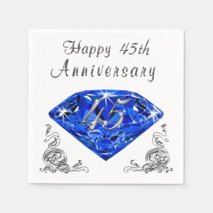 Lovely Sapphire 45th Wedding Anniversary Napkins