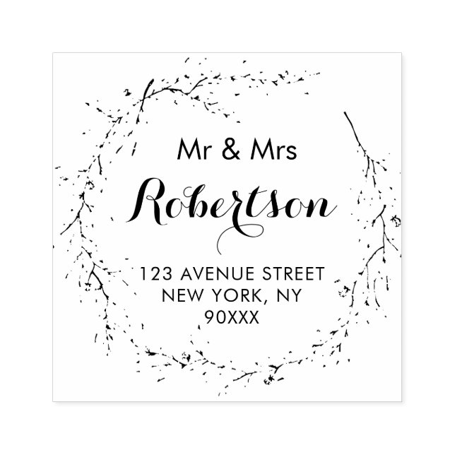 lovely script address rubber stamp (Imprint)