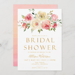 lovely script Bridal shower invitation card