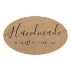lovely script Handmade business Heart Sticker