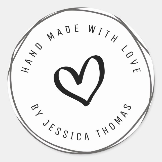 lovely script Handmade business Sticker (Front)