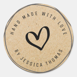 lovely script Handmade kraft business Sticker