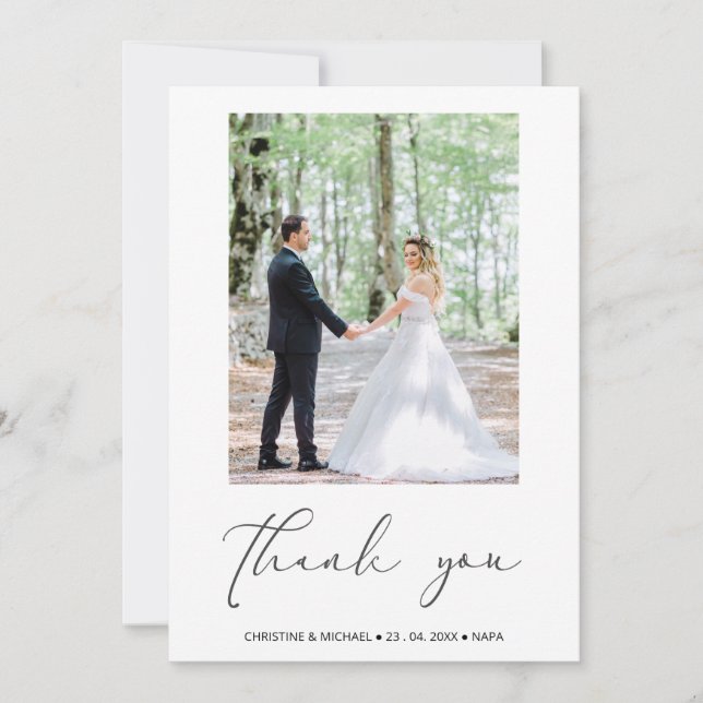 Lovely Script Personalised Wedding Thank You Card (Front)