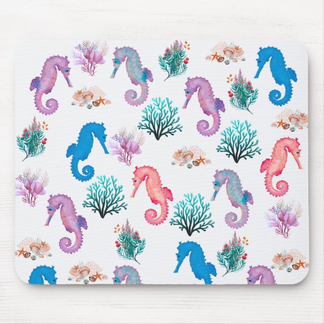 Lovely Seahorses Mouse Pad (Front)