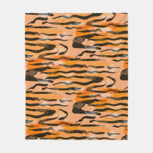 Lovely seamless tiger pattern,peach colour fleece blanket