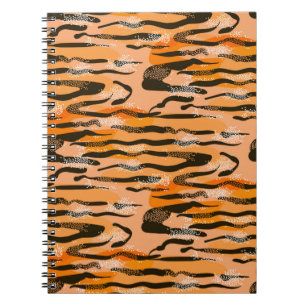 Lovely seamless tiger pattern,peach colour notebook