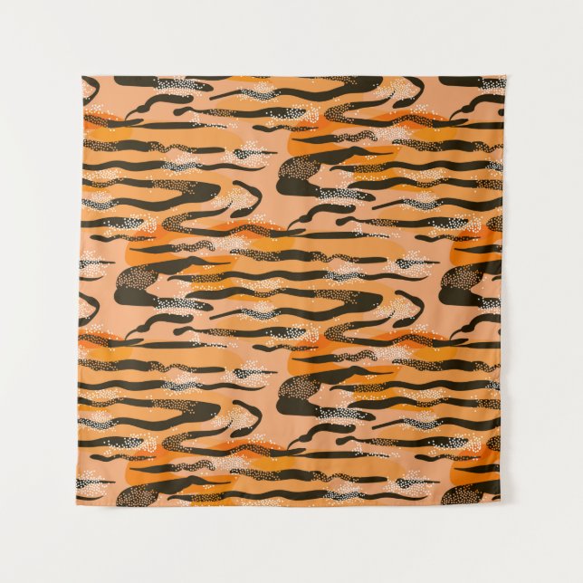 Lovely seamless tiger pattern,peach colour tapestry (Front)