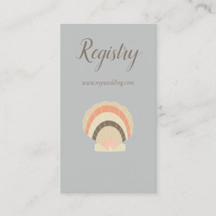 Lovely Seashell Beach themed Wedding Registry Enclosure Card