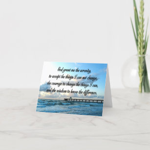 LOVELY SERENITY PRAYER OCEAN AND WAVES PHOTO CARD