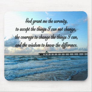 LOVELY SERENITY PRAYER OCEAN AND WAVES PHOTO MOUSE PAD