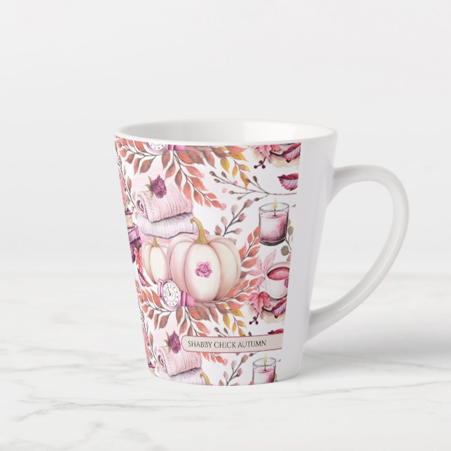 Lovely Shabby Chick Autumn Pattern Latte Mug (Right)