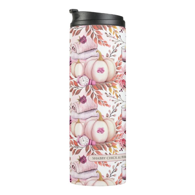 Lovely Shabby Chick Autumn Pattern Thermal Tumbler (Rotated Right)