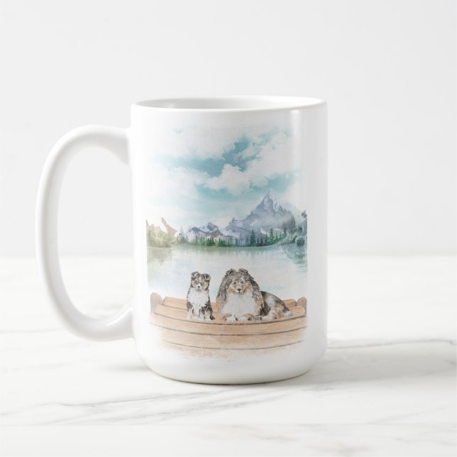 Lovely Shetland Sheepdogs mug (Left)