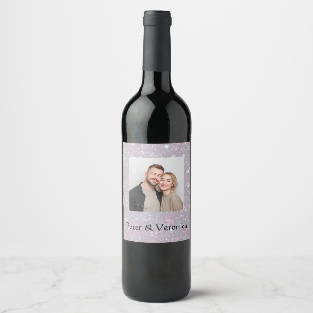 Lovely Shiny Valentine Personalised Beverage Label (Front)
