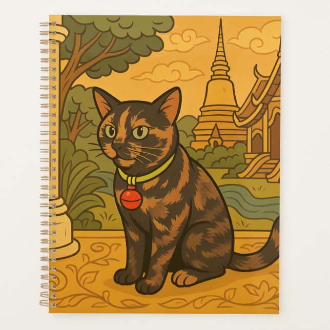 Lovely Siam Cat Notebook Planner (Front)