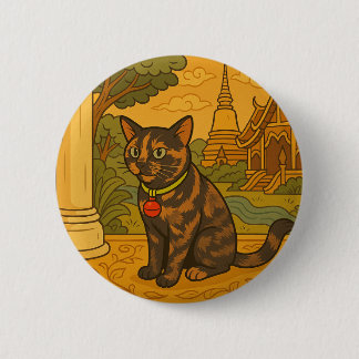 Lovely Siam Cat Round button