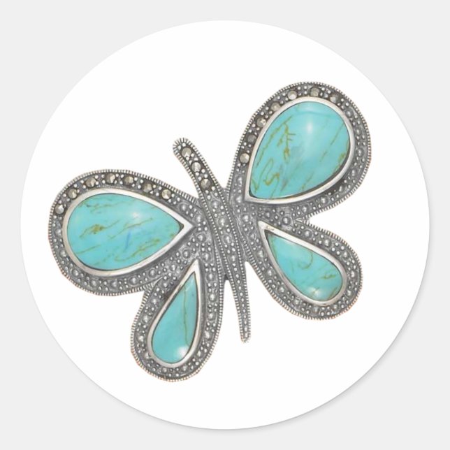 Lovely silver butterfly Wedding Stickers (Front)