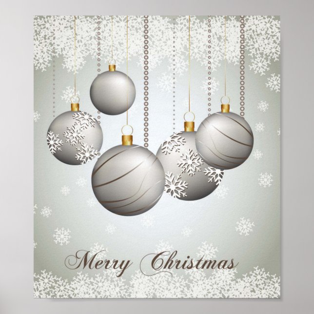 Lovely Silver Christmas Poster (Front)