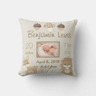 Lovely Silver Woodland Animals Nursery Photo Baby Cushion