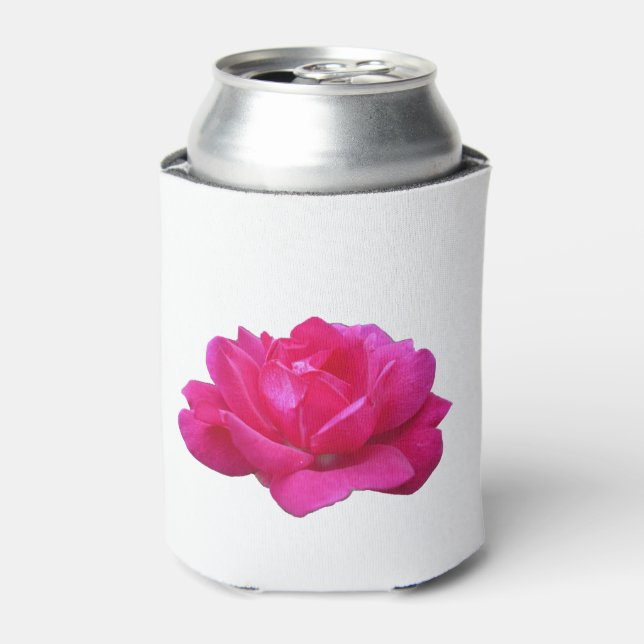 lovely single pink rose flower can cooler (Can Front)