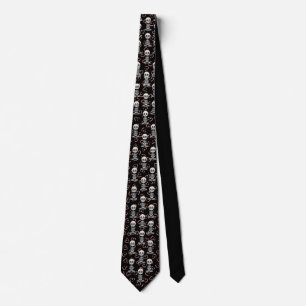 Lovely Skeleton Pattern Neck Tie