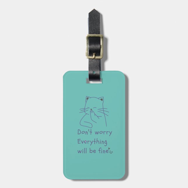 Lovely Smiling Cat Luggage Tag (Front Vertical)