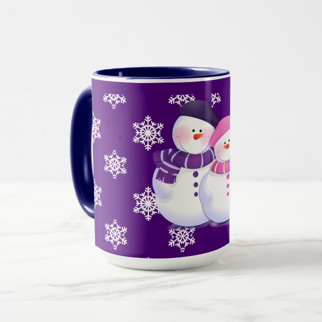 Lovely Snowman Couple Mug (Front Left)