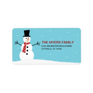Lovely Snowman Holiday Address Label